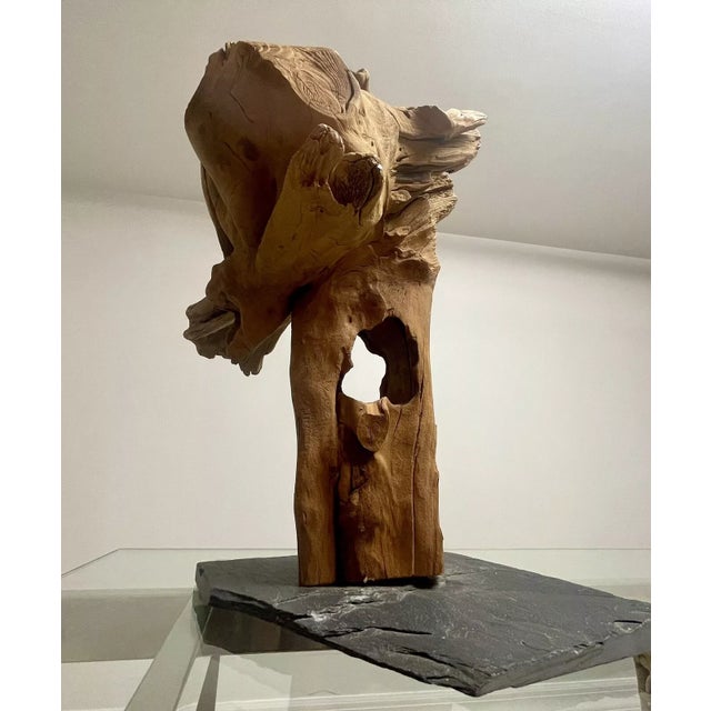 1970s Vintage Driftwood Tabletop Abstract Sculpture 70s Organic Natural Art Decor 17” For Sale - Image 5 of 8