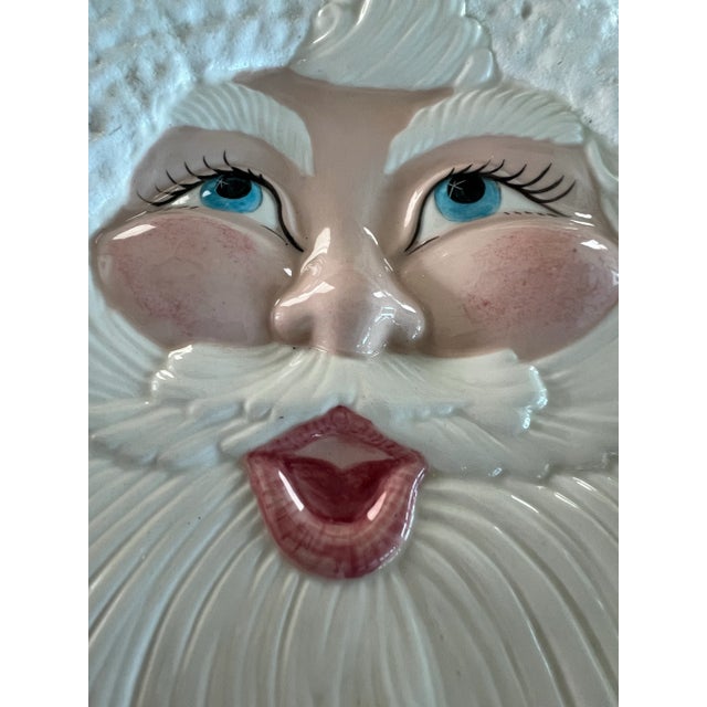 1980s Vintage Large Santa Ceramic Serving Tray For Sale - Image 5 of 9