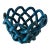 Hand Crafted Cerluean Blue Twisted Pottery Bowl For Sale