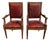 Large 19th Century Leather French Louis XVI Bergere or Armchair- A Pair For Sale