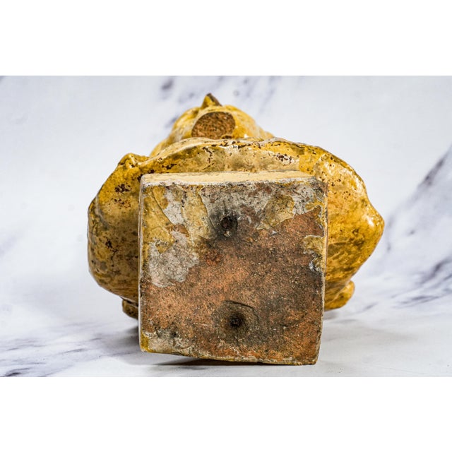 Expressive Majolica Bust Statue Native American Indian Chief Rich Antique Character Western For Sale - Image 15 of 15