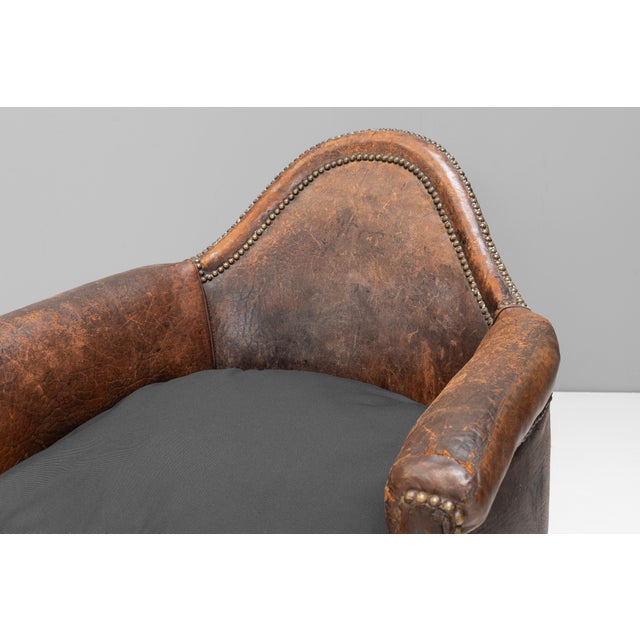 Leather Tub Chair, 1930s For Sale - Image 6 of 10