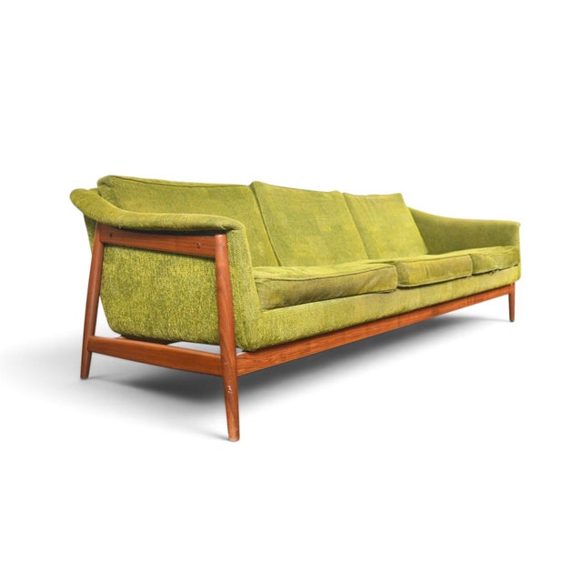 Mid 20th Century Mid 20th Century Folke Ohlsson Walnut Framed Three Seat Sofa For Sale - Image 5 of 11