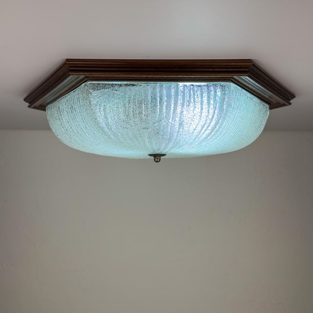 Vintage Ice Murano Glass Ceiling Lamp, Italy, 1980s For Sale - Image 10 of 18