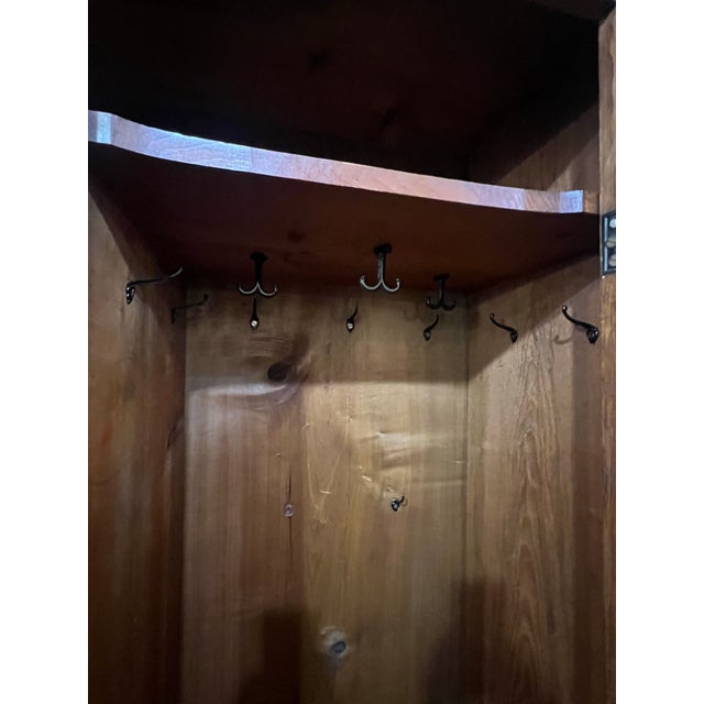 Wood Antique Oak 2 Door Armoire Cabinet Pantry Late 1800's For Sale - Image 7 of 11