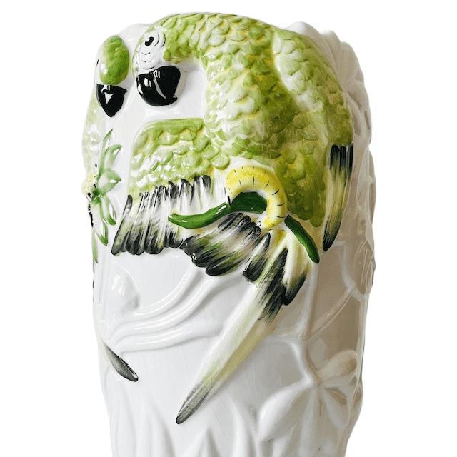 Vintage Portuguese White Ceramic Vase, 1940s For Sale - Image 4 of 10