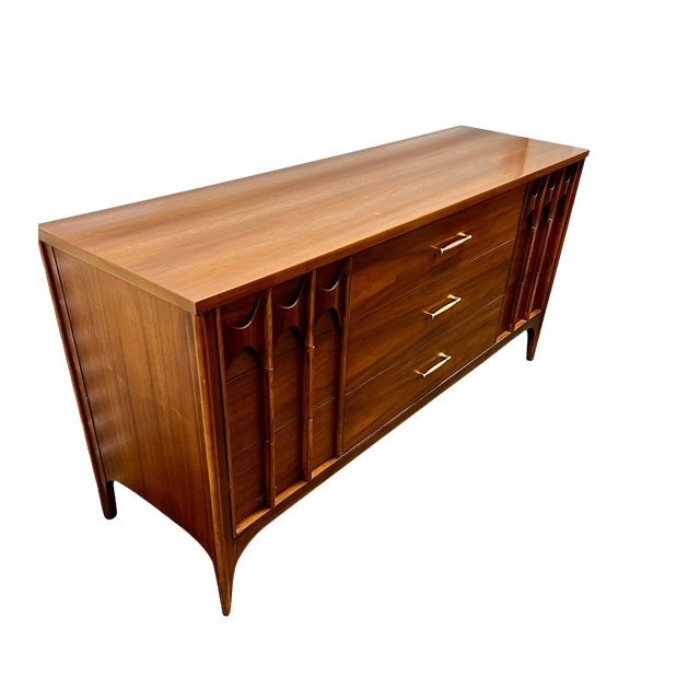 1960s 1960s Iconic Walnut and Rosewood Kent Coffey "Perspecta" Mid-Century Modern 9-Drawer Dresser With Mirror For Sale - Image 5 of 18