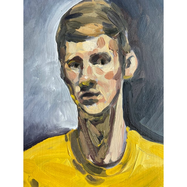 2000 - 2009 Boy in Yellow T-Shirt Acrylic Painting Unframed For Sale - Image 5 of 6