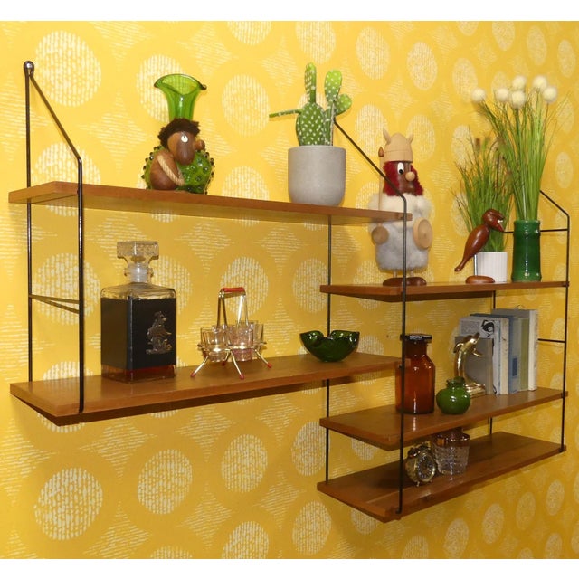 1960s Walnut String Shelving Unit, 1960s For Sale - Image 5 of 11
