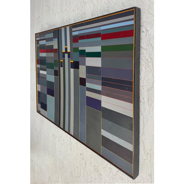 Mid-Century Modern Hard Edge Modernist Color Block Painting For Sale In Miami - Image 6 of 7