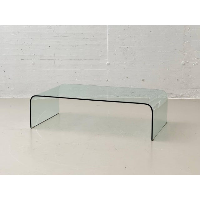 Mid-Century Modern Glass Table with Curved Glass Top, 1970s For Sale - Image 14 of 16
