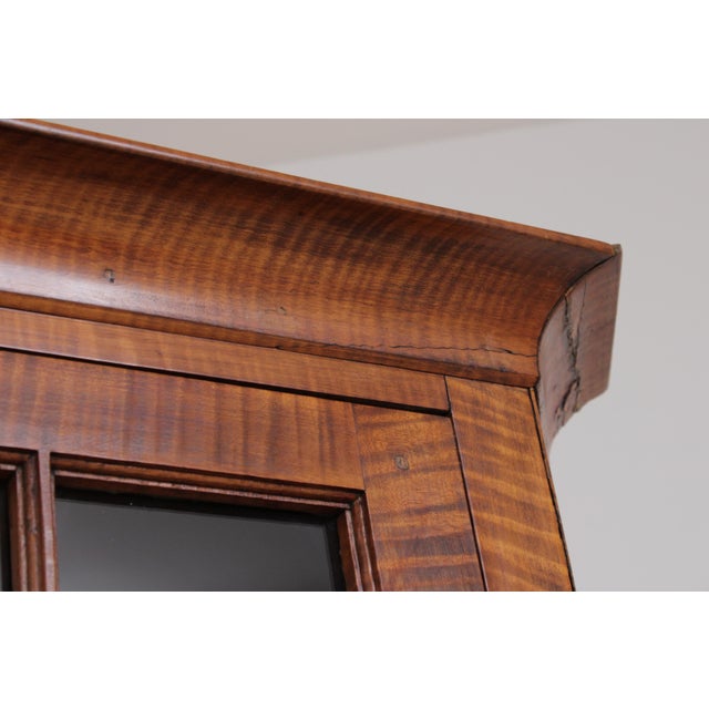 Wood American Early 17th C. Tiger Maple Corner China Cabinet For Sale - Image 7 of 14