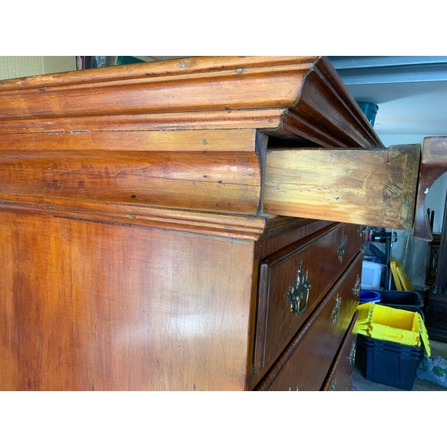 Late 18th Century Flat Top Curly Maple Highboy For Sale - Image 15 of 16