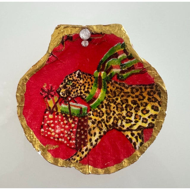 Handcrafted Holiday Leopard Shell Dishes - Set of 4. For Sale - Image 4 of 6