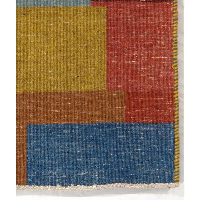 1980s Vintage Hand-Knotted Persian Gabbeh Rug 3'2" X 4'10" For Sale - Image 5 of 5