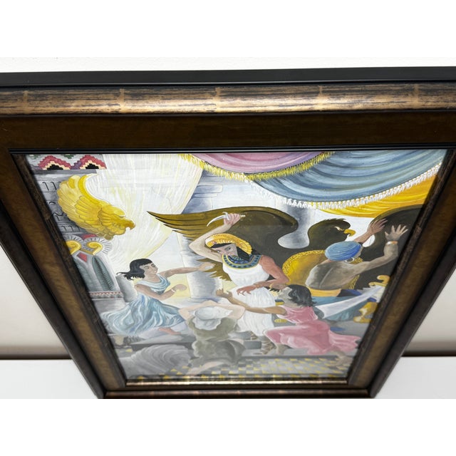 Signed Mid-Century British Surrealist Watercolour Death of Cleopatra Framed For Sale - Image 9 of 12