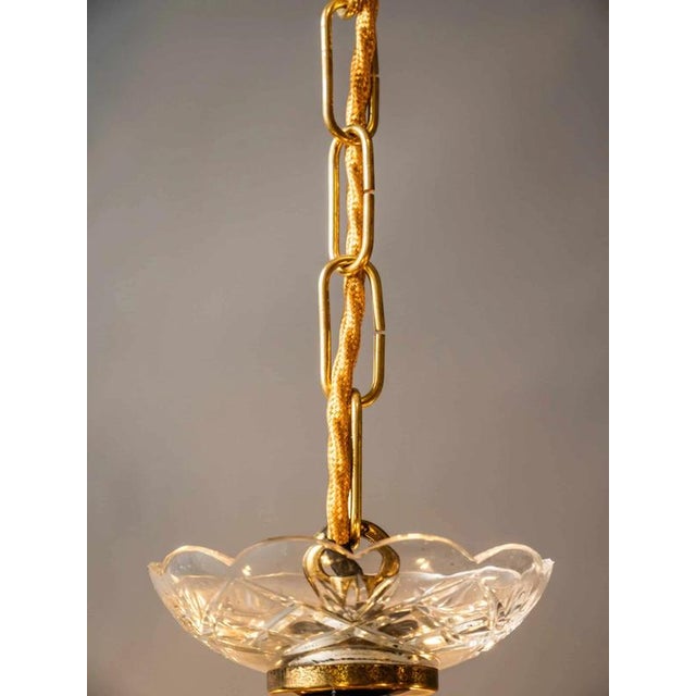 Brass Chandelier with Crystal Trimmings For Sale - Image 12 of 18
