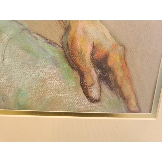 1970s 1970s Flora B. Giffuni, “Hippie” — Original Framed Pastel Portrait For Sale - Image 5 of 14