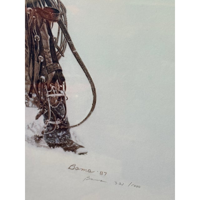 James Bama Buck Norris Crossed Sabres Ranch Print 1987 Western Cowboy Framed For Sale - Image 4 of 4