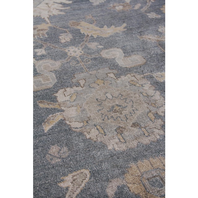 Traditional Chester Hand knotted Bamboo/Silk Medium Blue Rug-8'x10' For Sale - Image 3 of 8