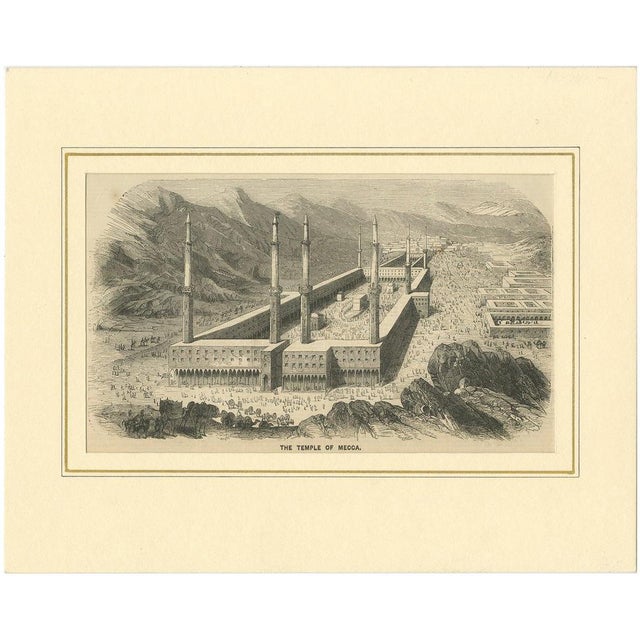Antique Engraving of the Great Mosque of Mecca with Kaaba, 1850s, Print For Sale - Image 10 of 10