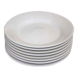 Apilco Classic Whiteware Porcelain Salad Plates Made in France - Set of 8