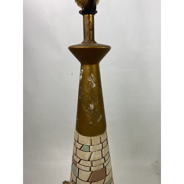 Mid-Century Modern Mosaic Tile Table Lamp For Sale In New York - Image 6 of 13