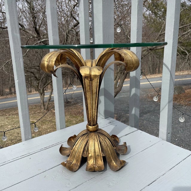 S. Salvadori Firenze Mid-Century Modern Gilt Regency Metal Italy Table Glass Top For Sale - Image 14 of 18