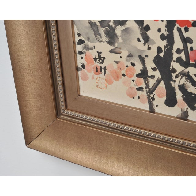 Japanese Floral and Blossom Panorama Watercolor Painting 6 Ft For Sale - Image 12 of 18
