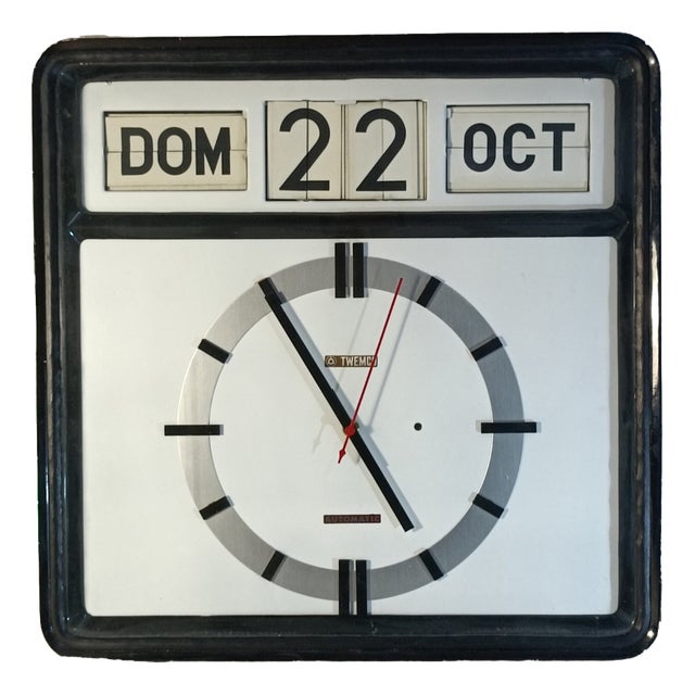 Automatic Calendar Auto-20 Clock from Twemco, 1970s For Sale