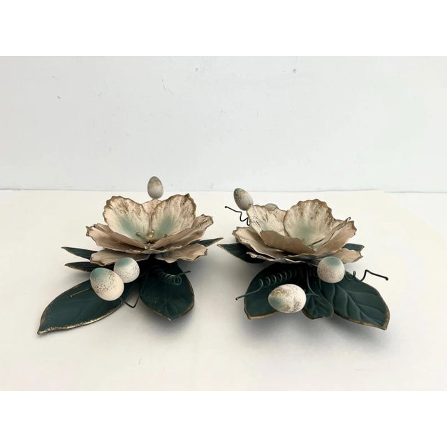 Pair Tole Magnolias For Sale - Image 10 of 12