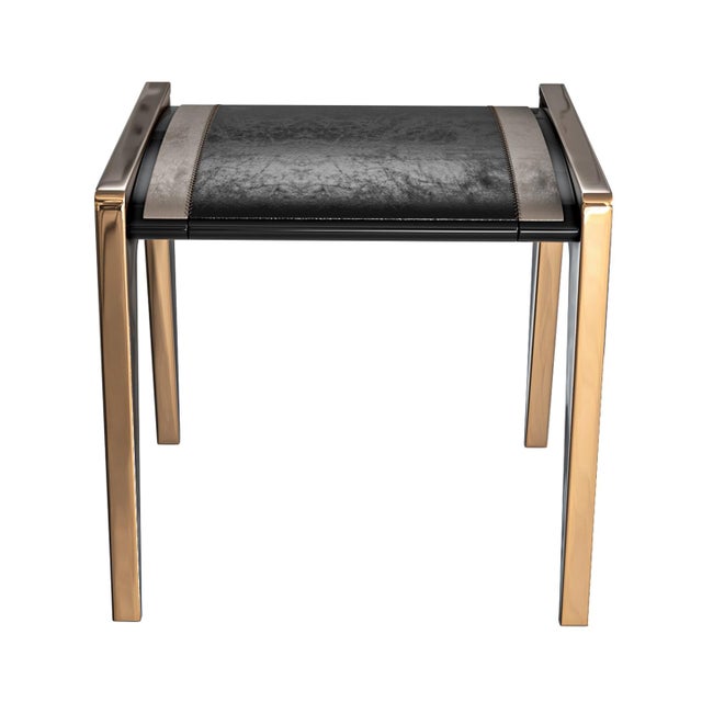 Not Yet Made - Made To Order "Arcadia" Chair With Bronze and Tailor Made Leather For Sale - Image 5 of 11