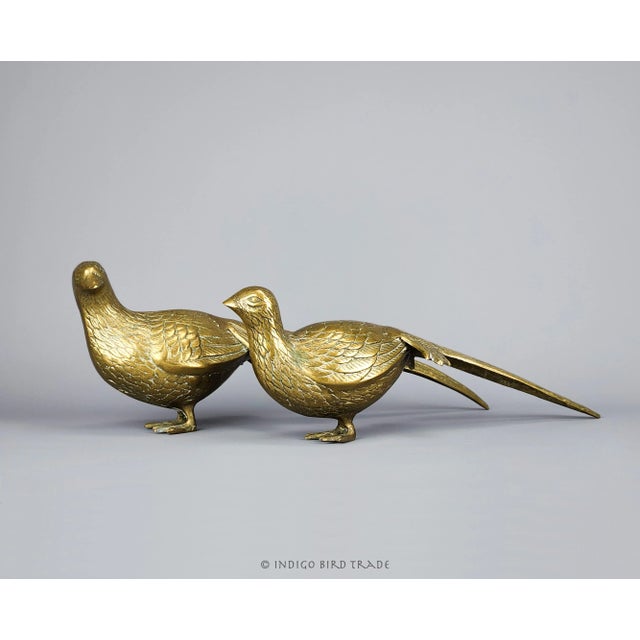Pair of Solid Brass Pheasant Statues These magnificent statues of pheasants are made from solid brass and feature a lot of...