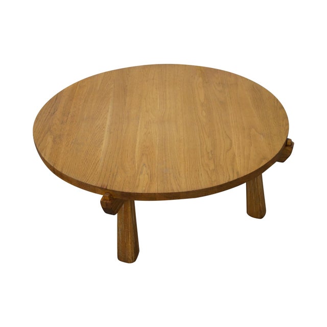 Brandt Ranch Oak Round Coffee Table Chairish