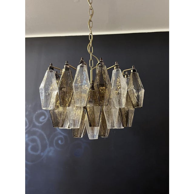 Glass Chandelier in Clear and Smoked Glasses by Carlo Scarpa, 1990 For Sale - Image 7 of 18