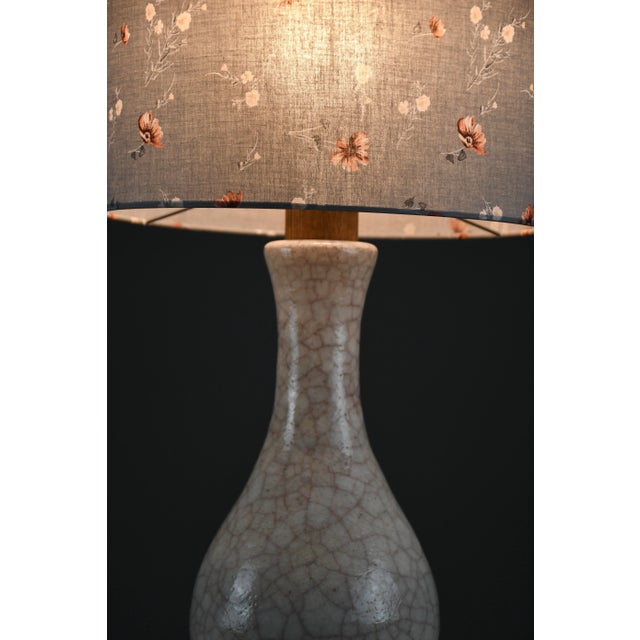 Textile Mid-Century Modern Craquelé Table Lamp attributed to Pieter Groeneveldt, Netherlands, 1960s For Sale - Image 7 of 12