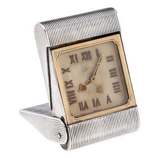 Antique 20th Century Silver Travel Clock from Cartier, 1908 For Sale