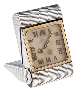 Antique 20th Century Silver Travel Clock from Cartier, 1908