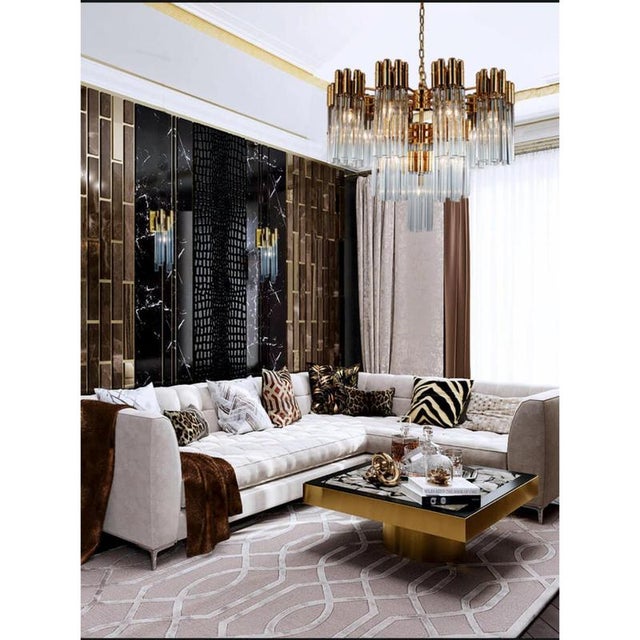 Collection Urano Chandelier in Metal with Crystal and Glass by Jago For Sale - Image 6 of 7