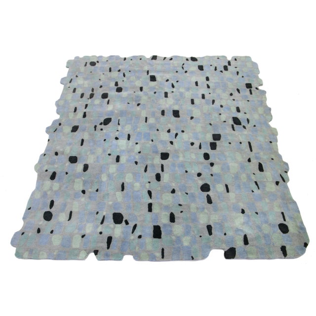 2020s Gray Hand-Tufted Modern Wool Rug With Abstract Pattern by Apadana For Sale - Image 5 of 10