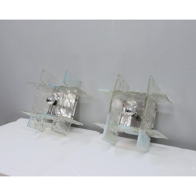 Murano Glass Sconces from Mazzega, 1960s, Set of 2 For Sale - Image 4 of 14