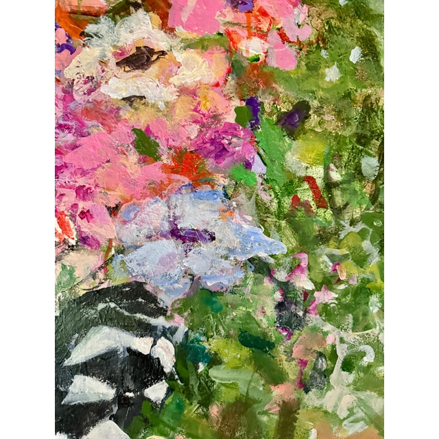 Impressionist Garden Party Ready, a Colorful Glorious Bouquet of Flowers , Original Acrylic Painting For Sale - Image 3 of 4