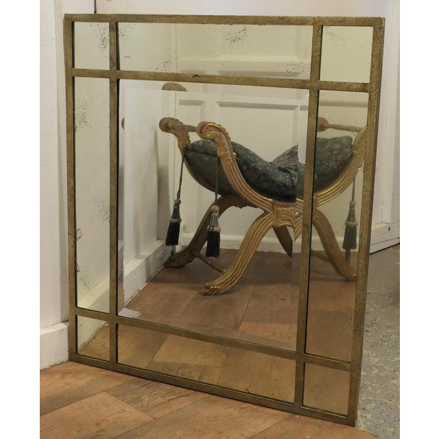Large Gilt Metal Margin Wall Mirror, 1960s For Sale - Image 3 of 7