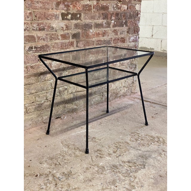 Milo Baughman 1950s Iron and Glass Side Table in the Manner of Pacific Iron For Sale - Image 4 of 6