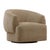 Modern cozy swivel chair upholstered in sand toned soft chenille fabric. Rounded stylish mushroom inspired form. This...