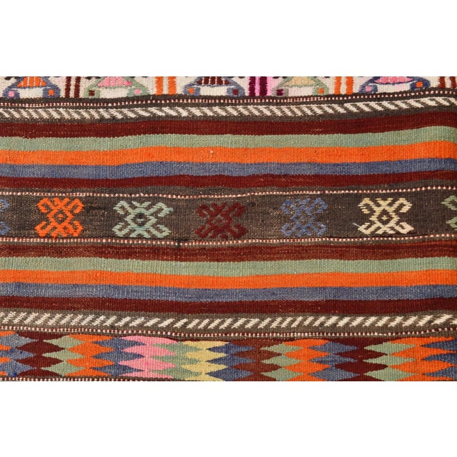 Vintage Wool Area Kilim Rug For Sale - Image 6 of 12