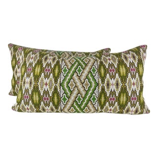 Pierre Frey "Valencay" in Printemps Lumbar Pillows - a Pair For Sale
