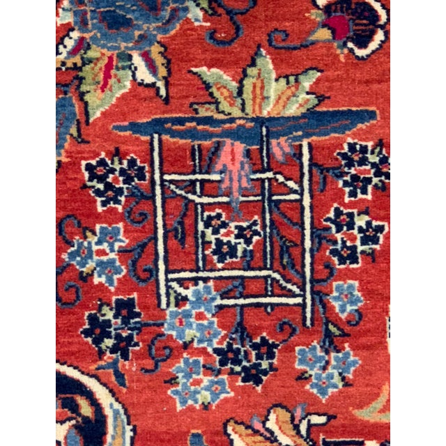 Antique Hand Knotted Persian Kashan Rug For Sale - Image 10 of 12