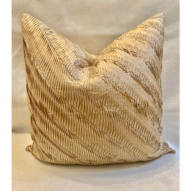 Add a touch of luxury to your bedroom with this beautiful pleated silk Euro Sham Pillow Cover. Made from 100% silk, this...