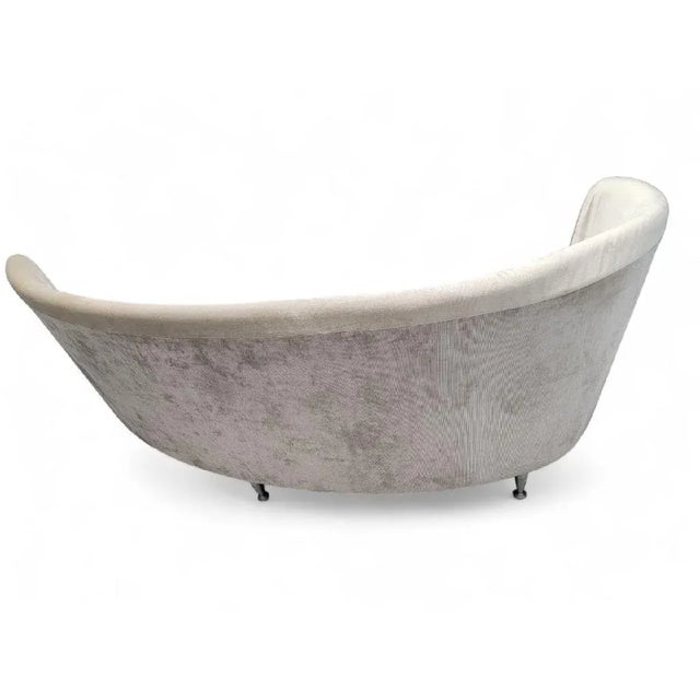 Late 20th Century Vintage Modern Italian Moroso NewTone Drop Left Sofa Reupholstered in Velvet For Sale - Image 5 of 9